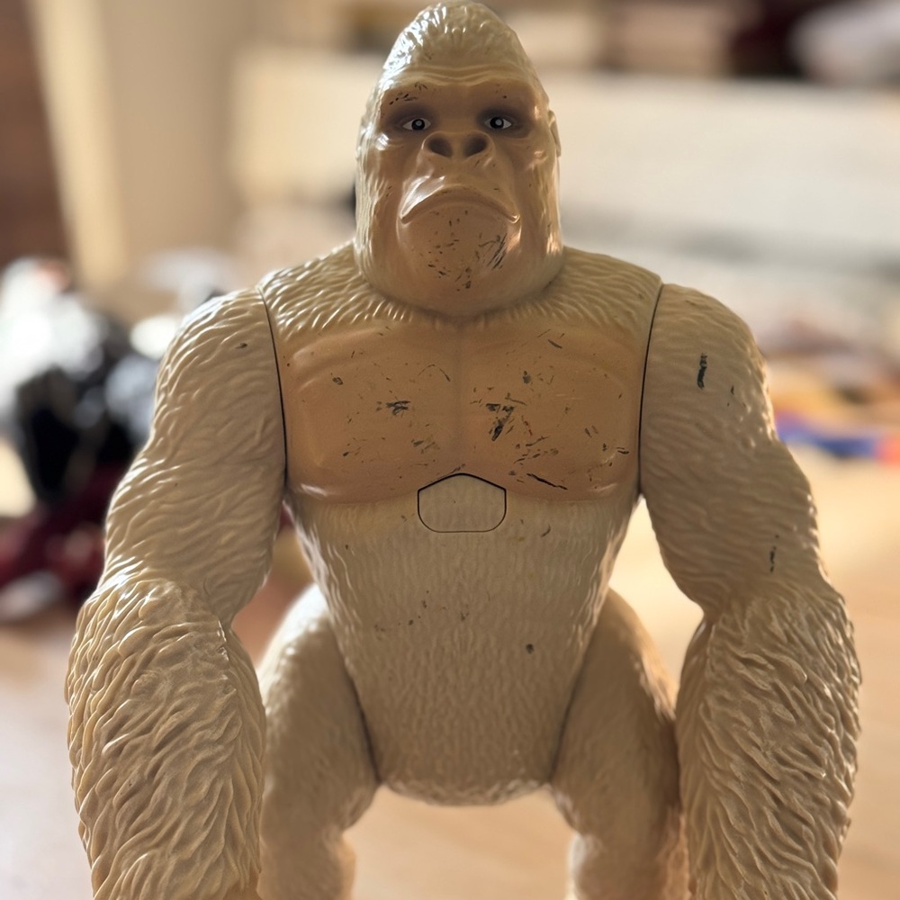Gorilla Action Figure - Cream- makes sounds 12” tall
